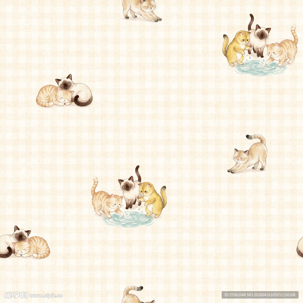 可爱动物图案背景纹理