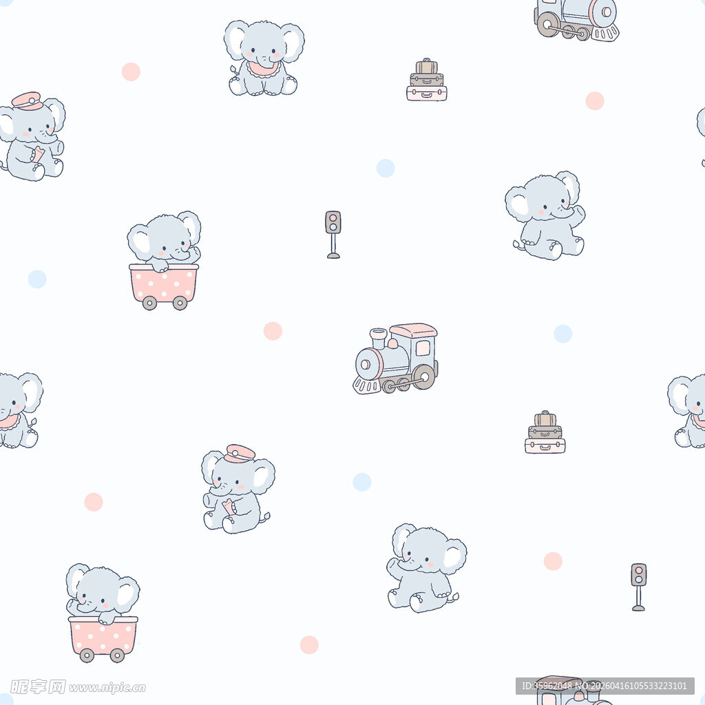 可爱小熊图案无缝背景