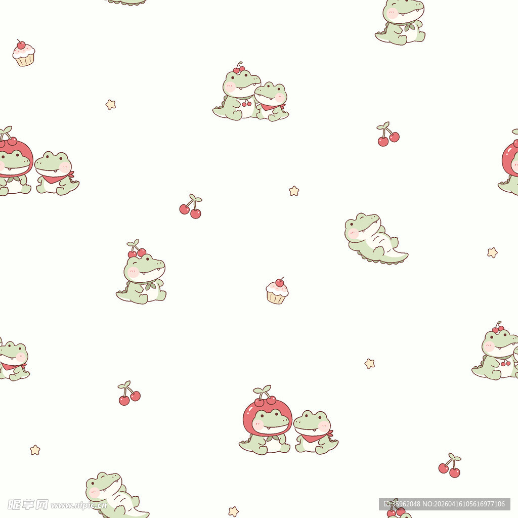 可爱卡通小物无缝图案