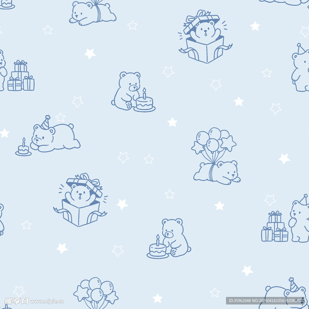 可爱卡通动物图案背景