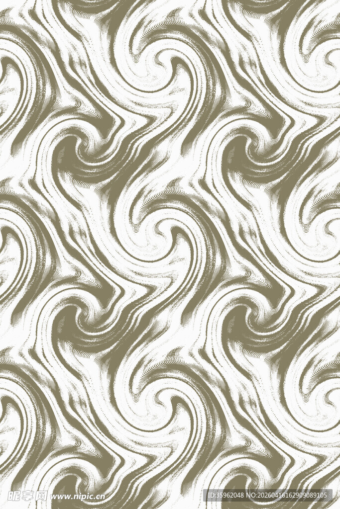 复古波浪花纹图案设计