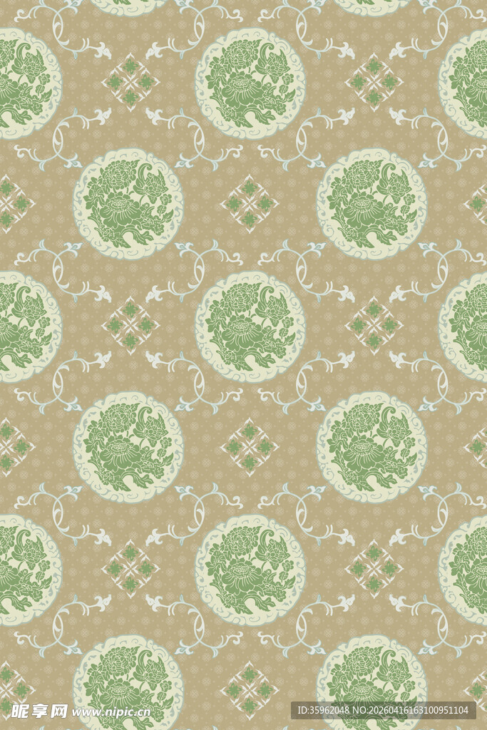 复古圆形花纹图案背景