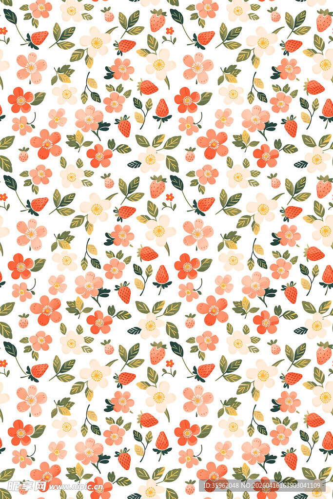 小清新花卉图案背景