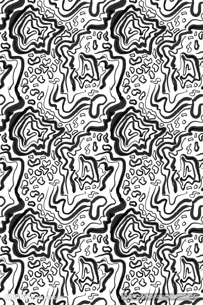 黑白几何花纹图案