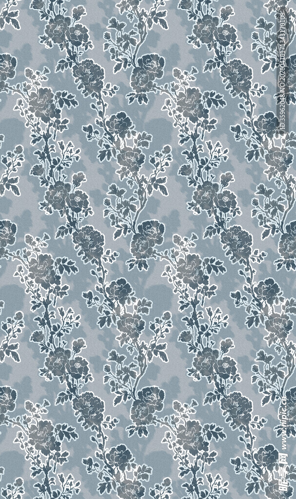 浅蓝色花卉图案纹理背景