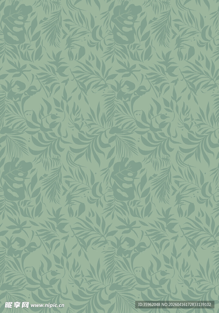 浅绿色花纹复古墙纸图案