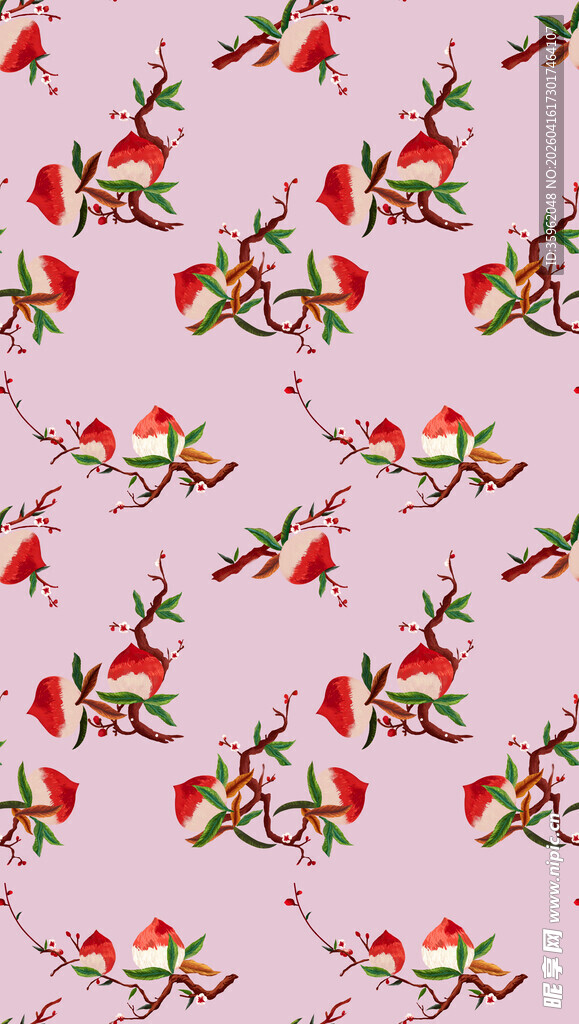 粉色底花卉图案纹理