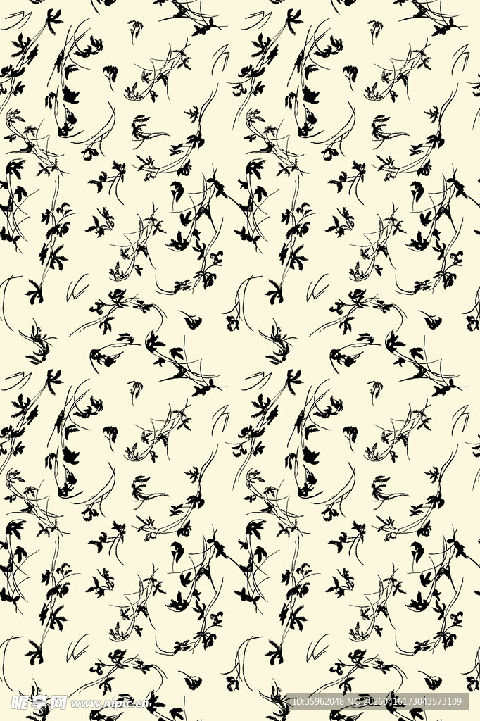 黑白花卉图案纹理背景