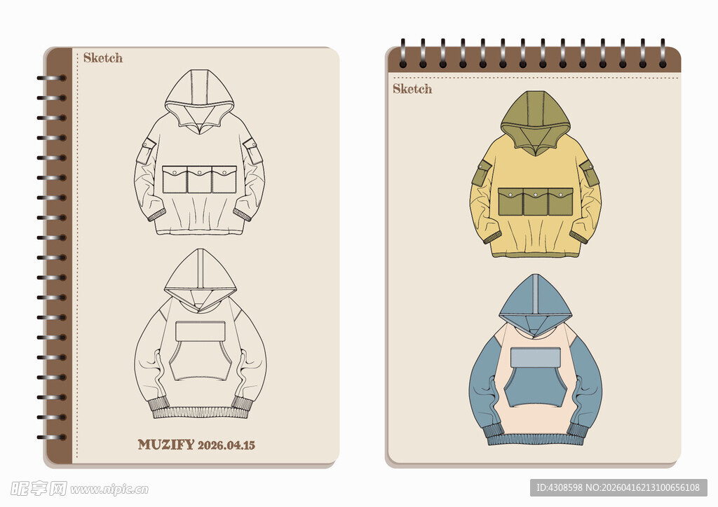 线圈本 2款入卫衣手稿