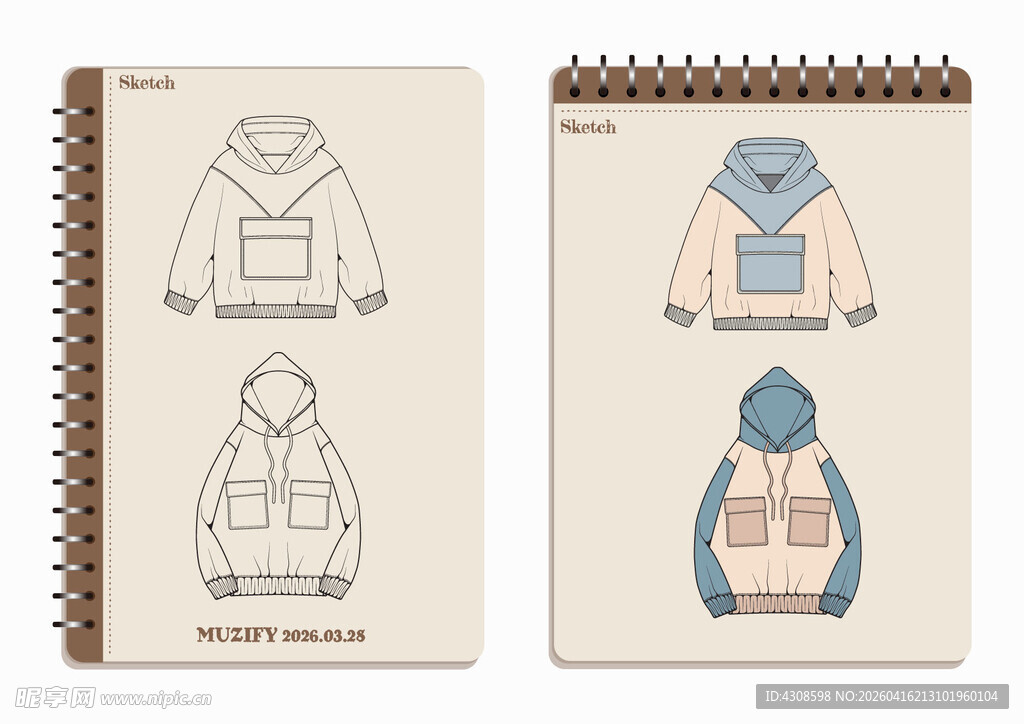 线圈本 卫衣手稿