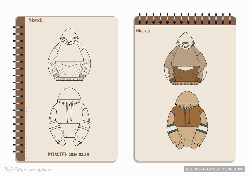 线圈本 卫衣手稿