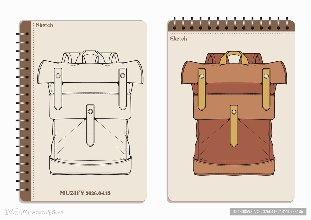 线圈本 背包手绘稿