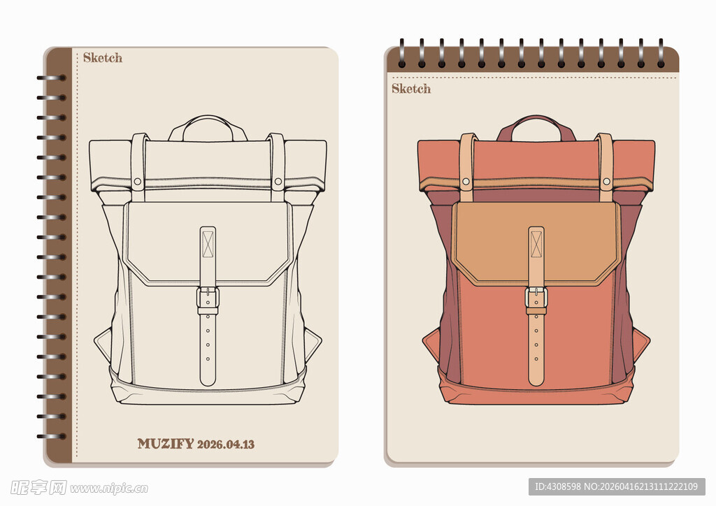 线圈本 背包手绘稿