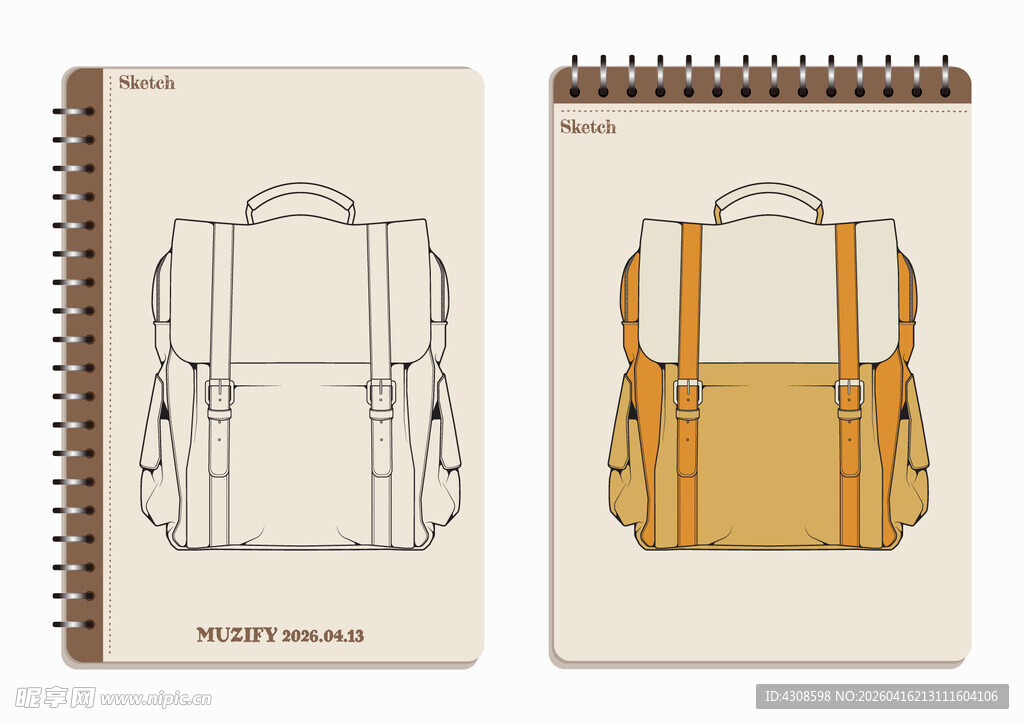 线圈本 背包手绘稿