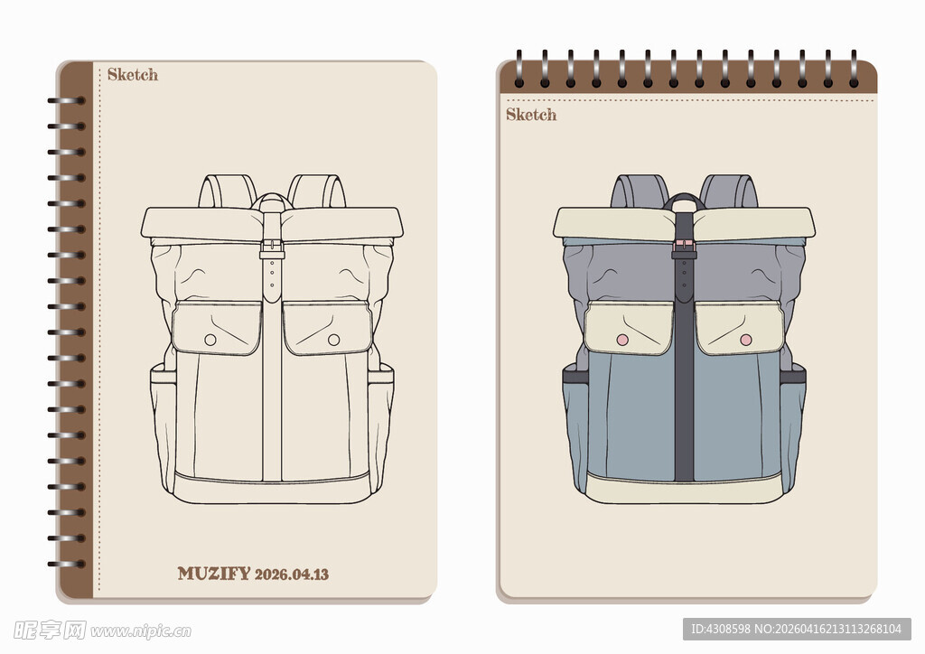 线圈本 背包手绘稿
