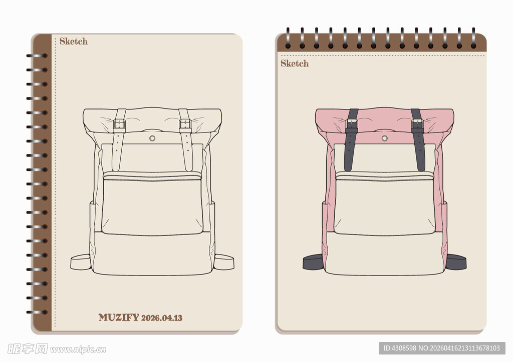 线圈本 背包手绘稿