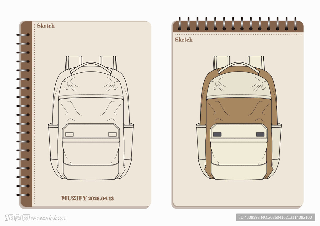 线圈本 背包手绘稿