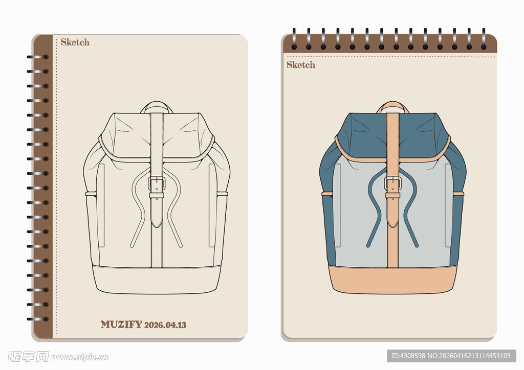 线圈本 背包手绘稿