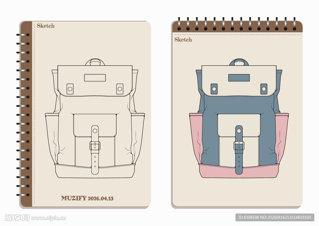 线圈本 背包手绘稿