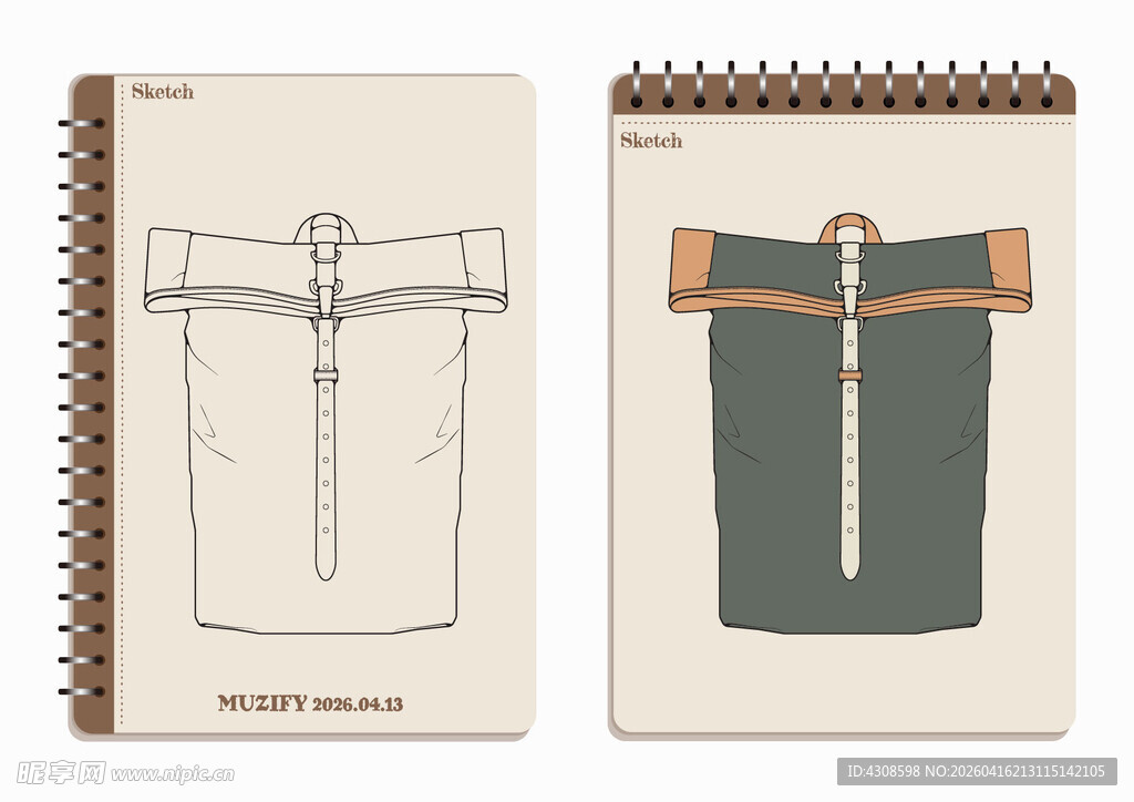 线圈本 背包手绘稿