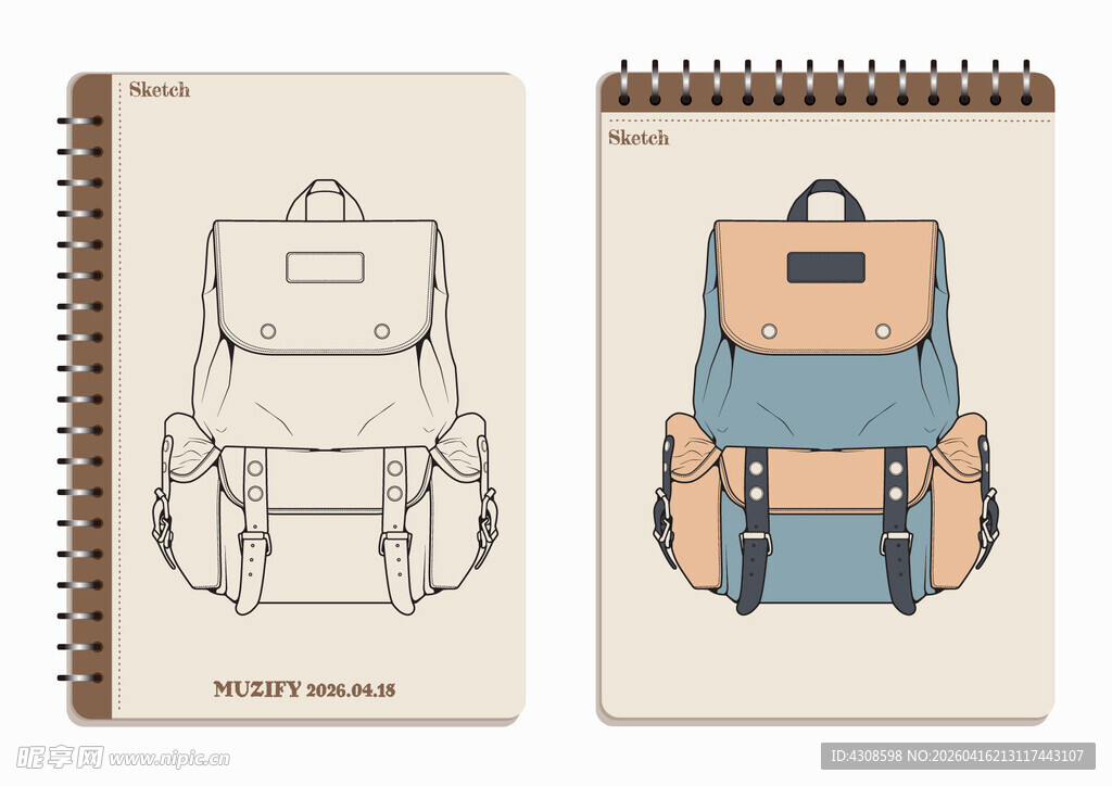 线圈本 背包手绘稿