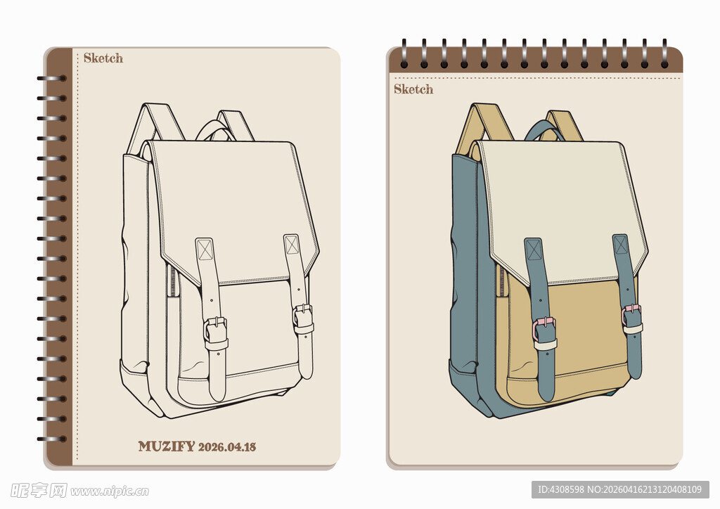 线圈本 背包手绘稿