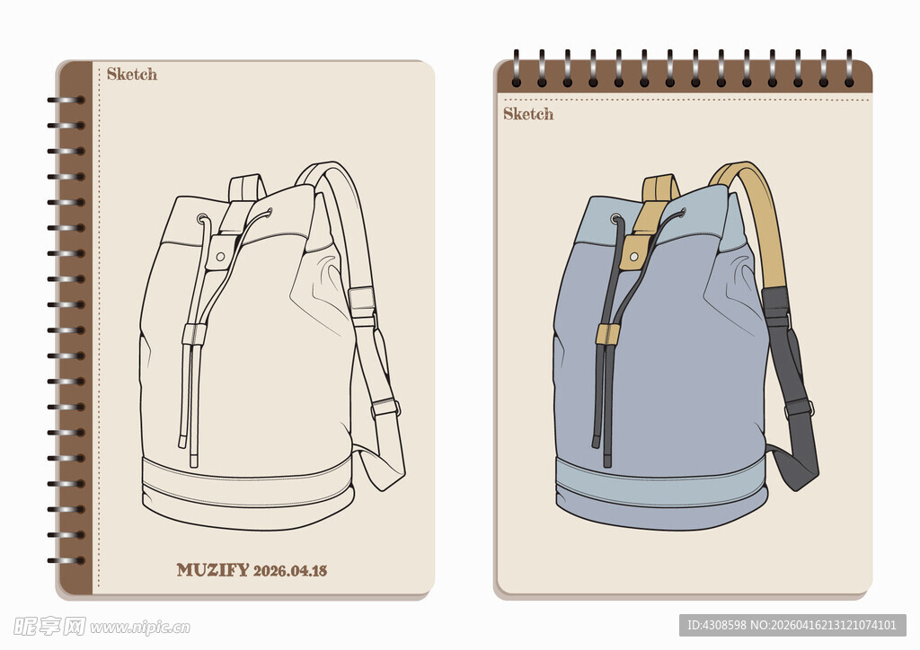 线圈本 背包手绘稿