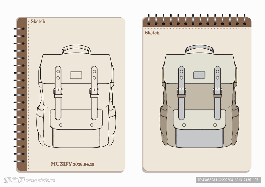 线圈本 背包手绘稿