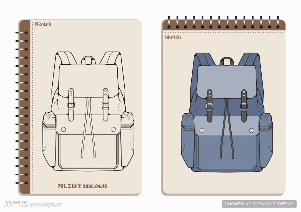 线圈本 背包手绘稿