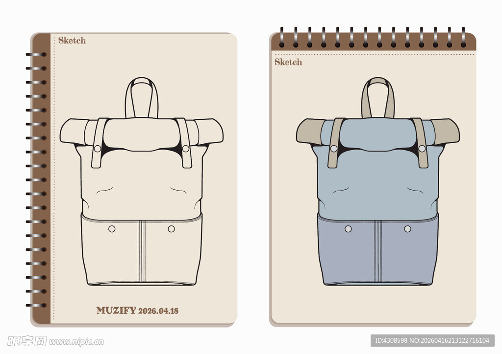 线圈本 背包手绘稿