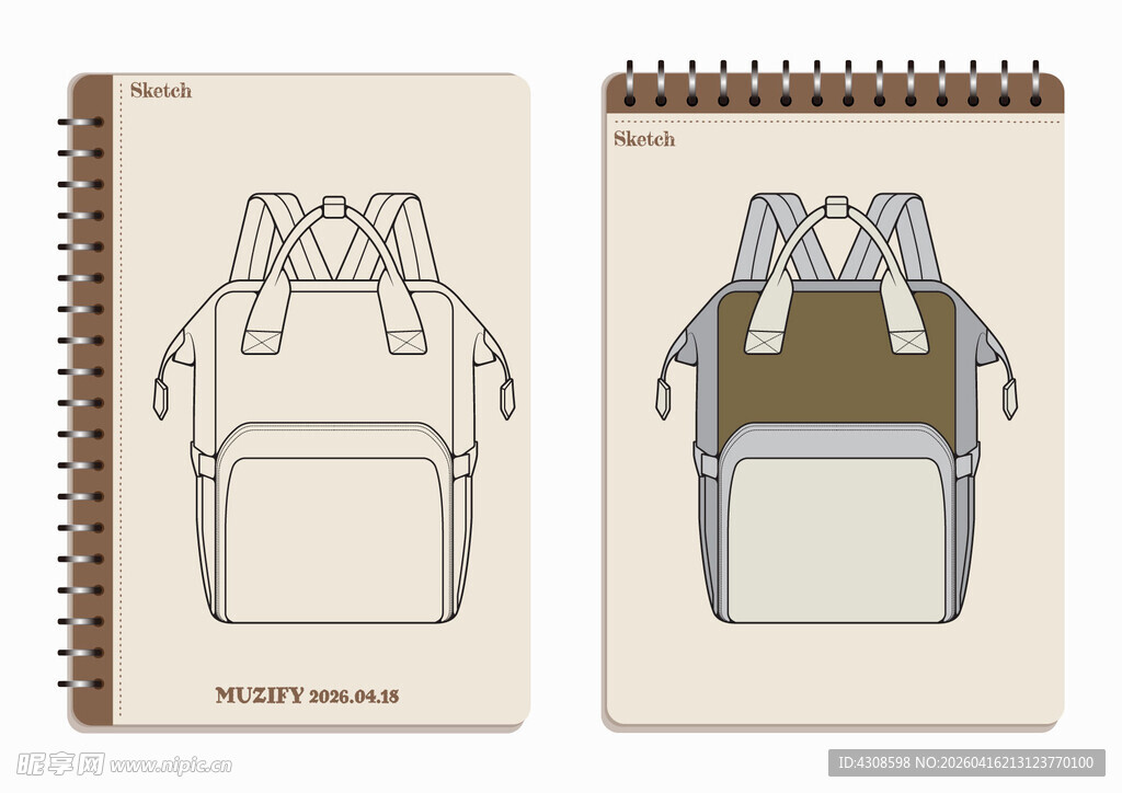 线圈本 背包手绘稿