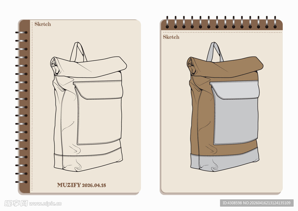 线圈本 背包手绘稿