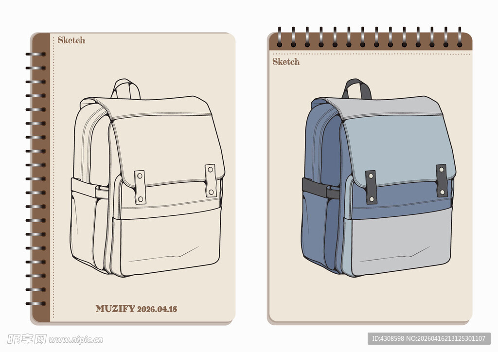 线圈本 背包手绘稿