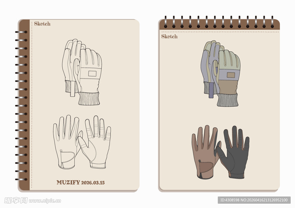 线圈本 手套手稿