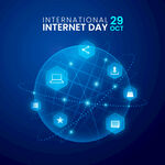 蓝色科技星球人际关系互联网素材