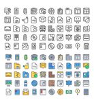 计算机服务多彩简洁图标集合展示