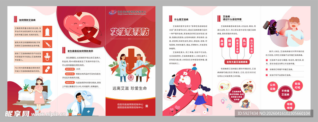 艾滋病预防三折页