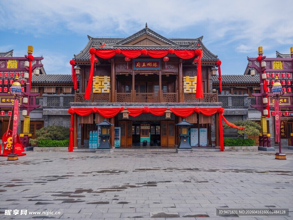 临沂抢绣球中式古建 