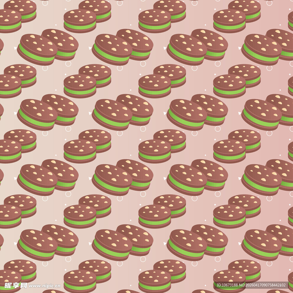 抹茶夹心曲奇饼干图案背景