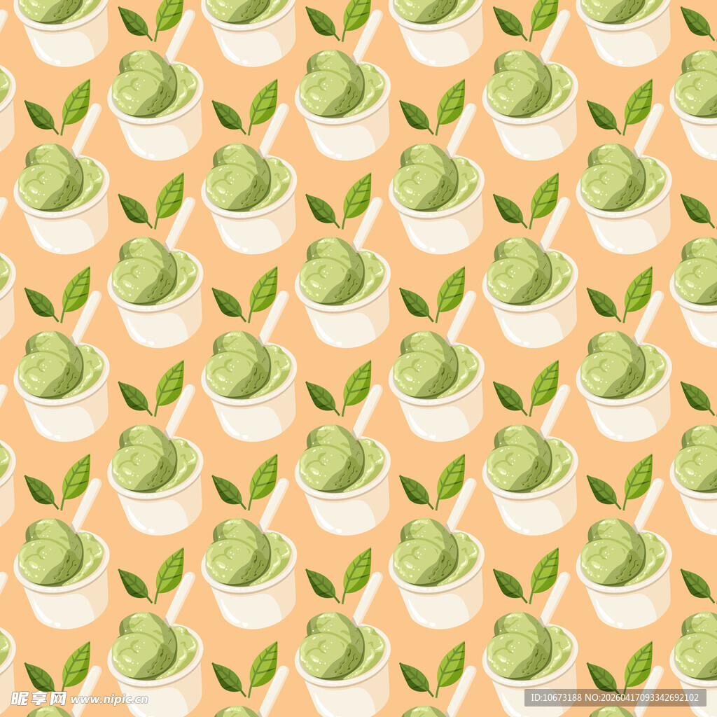 抹茶冰淇淋图案背景