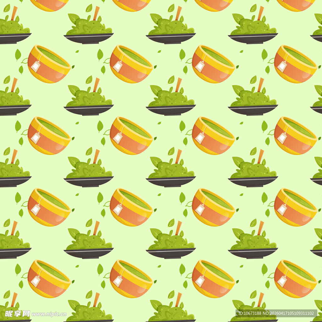 抹茶饮品图案背景图片