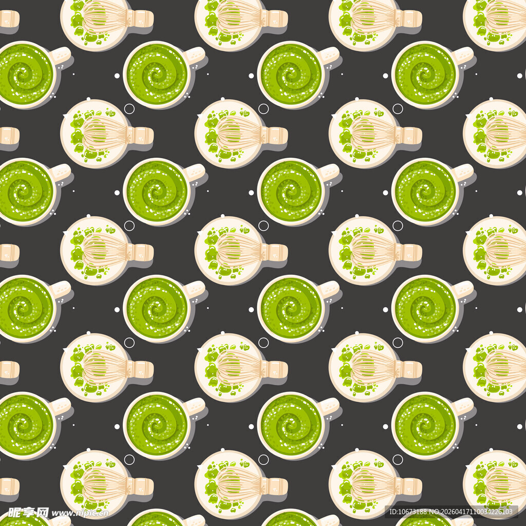 抹茶饮品图案背景图片