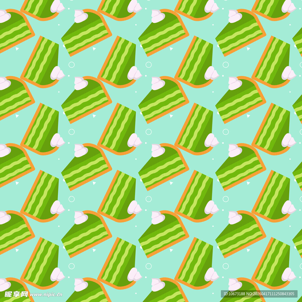 绿色蛋糕图案无缝背景