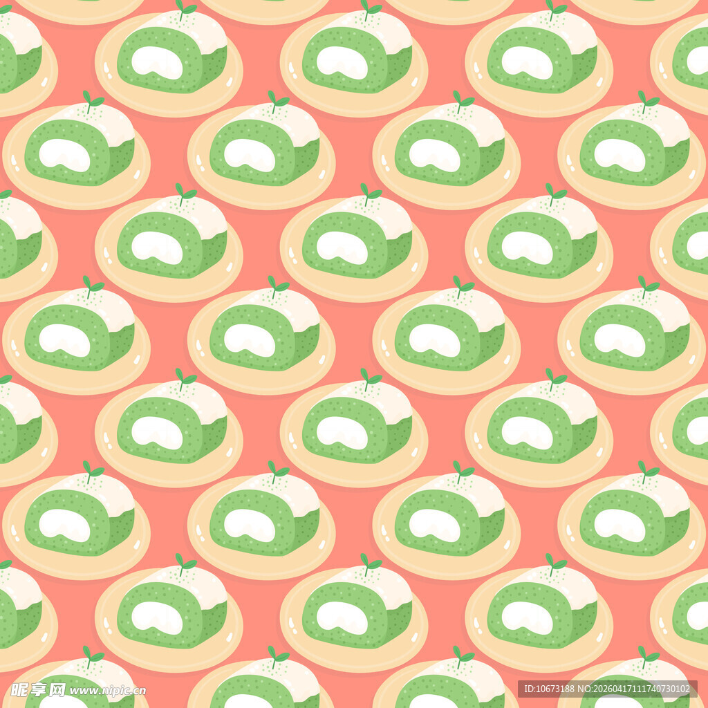 抹茶甜点图案背景