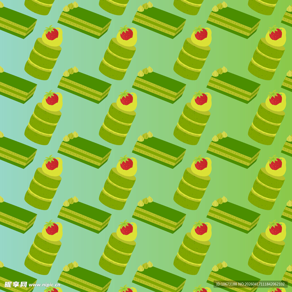 抹茶甜点图案背景