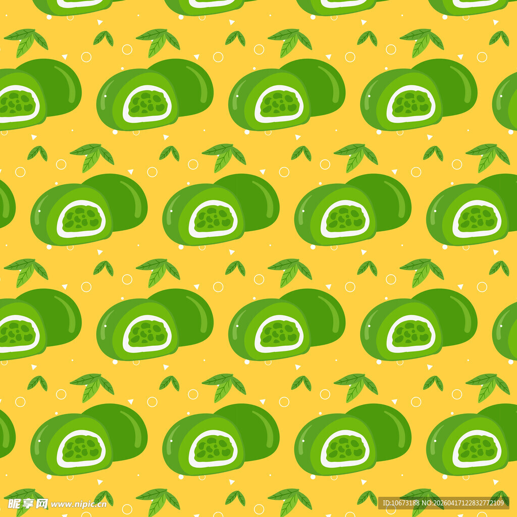 抹茶糯米糍图案背景