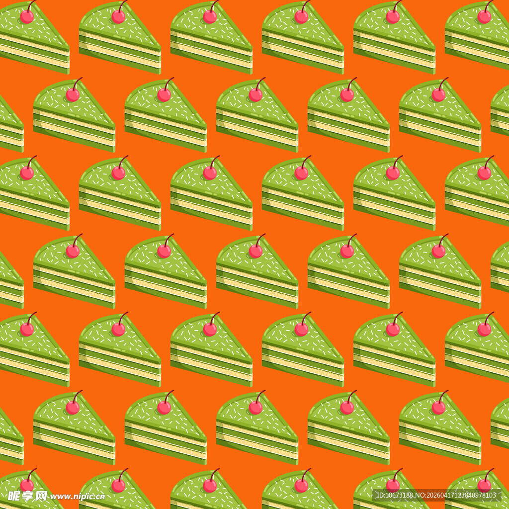 绿色蛋糕图案无缝背景