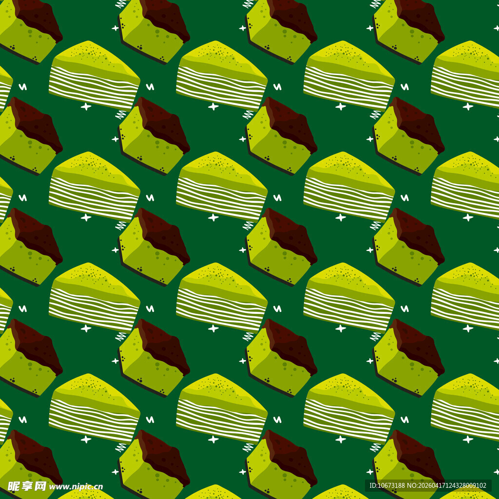 绿色背景的多层蛋糕图案