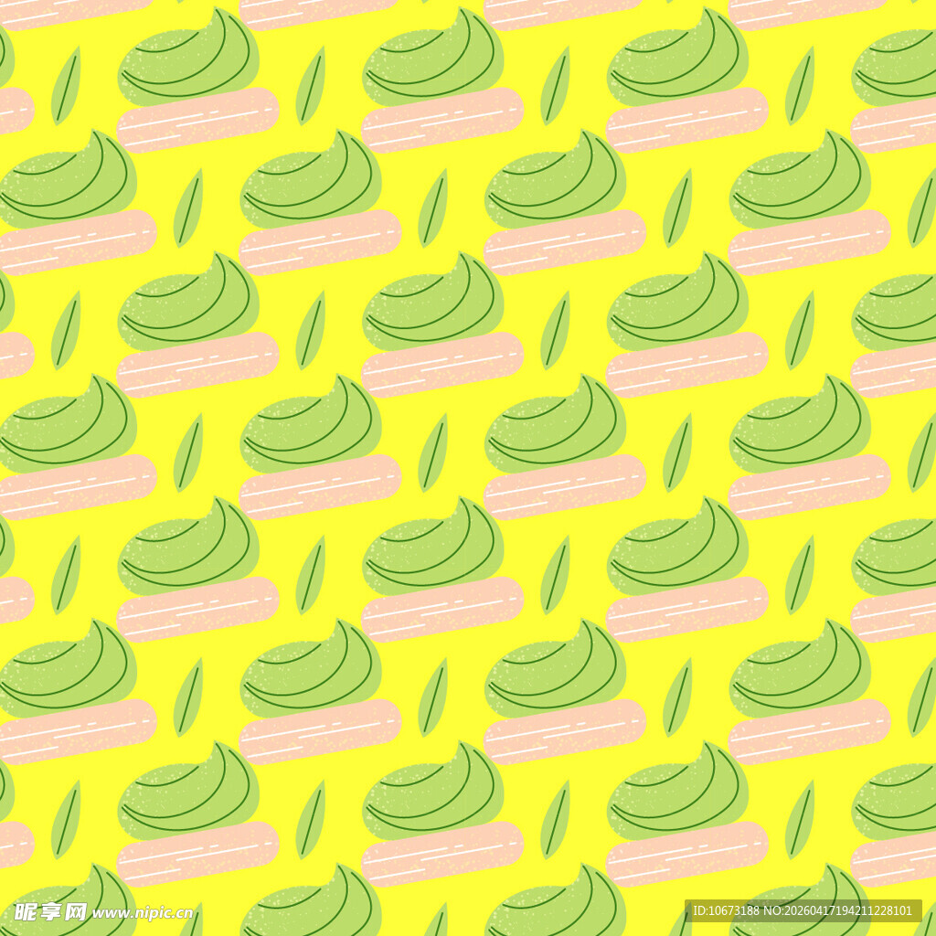 抹茶饼干蛋糕图案