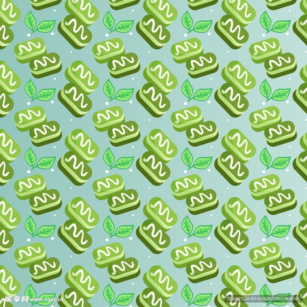 抹茶曲奇饼干图案背景纹理